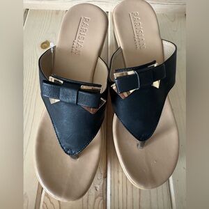 PARISIAN Kim Wedge Black Women's Sandals